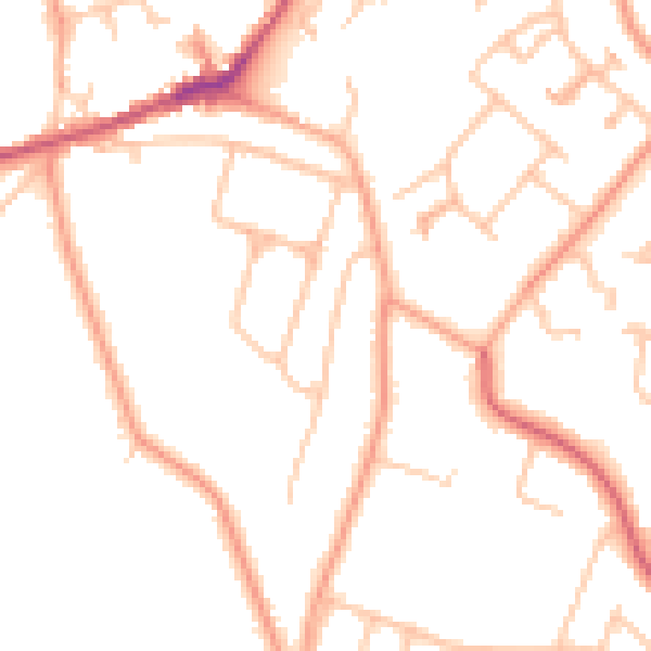 Daytime road noise heatmap for CV22 7PP
