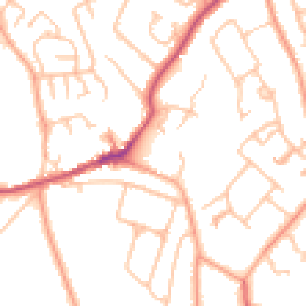Daytime road noise heatmap for CV22 7QG