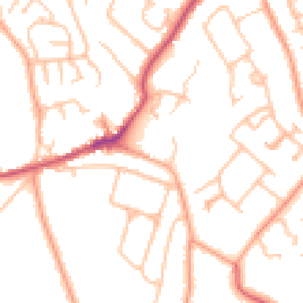 Daytime road noise heatmap for CV22 7QH