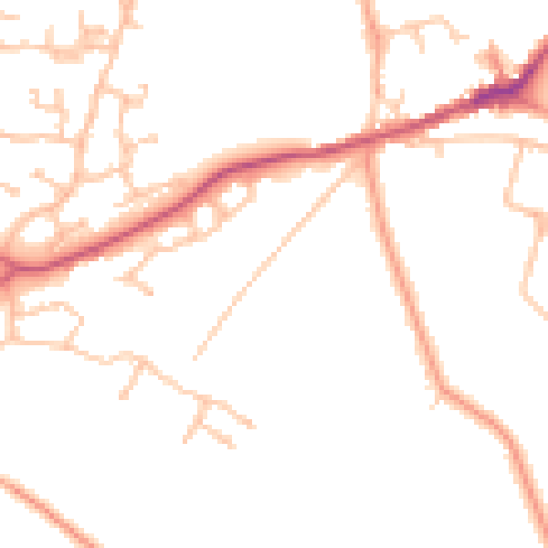 Daytime road noise heatmap for CV22 7QT