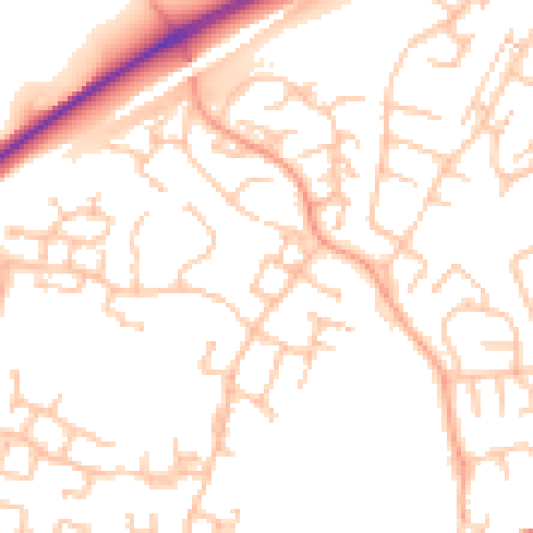 Daytime road noise heatmap for CV22 7RB
