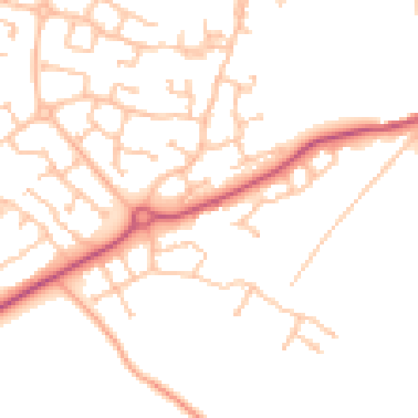 Daytime road noise heatmap for CV22 7RZ