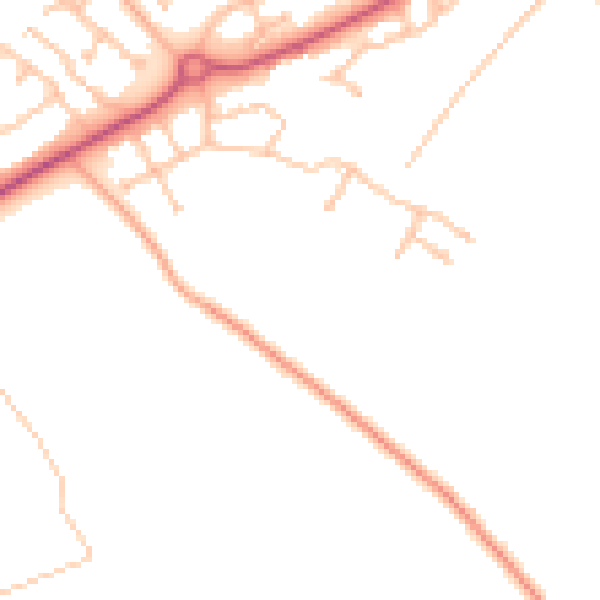 Daytime road noise heatmap for CV22 7SE