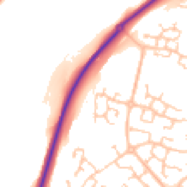 Daytime road noise heatmap for CV22 7TA