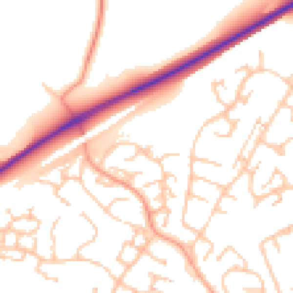 Daytime road noise heatmap for CV22 7TW