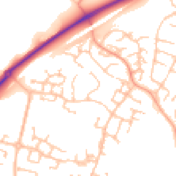 Daytime road noise heatmap for CV22 7UE