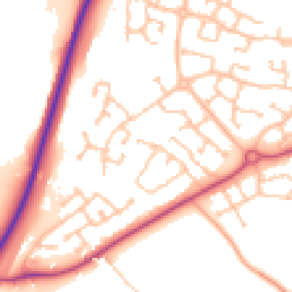 Daytime road noise heatmap for CV22 7WH