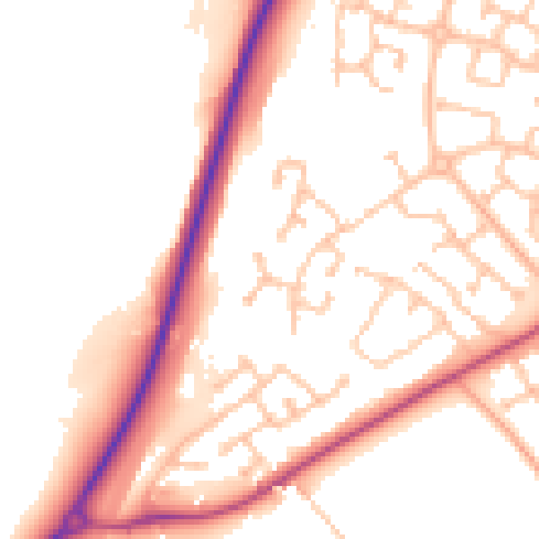 Daytime road noise heatmap for CV22 7XA