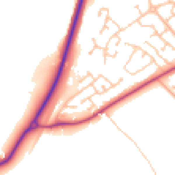 Daytime road noise heatmap for CV22 7XX