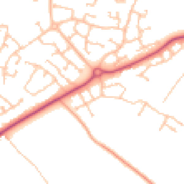 Daytime road noise heatmap for CV22 7YA