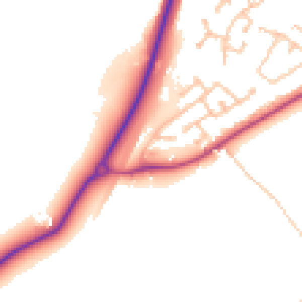 Daytime road noise heatmap for CV22 7YN