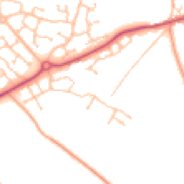 Daytime road noise heatmap for CV22 7YQ