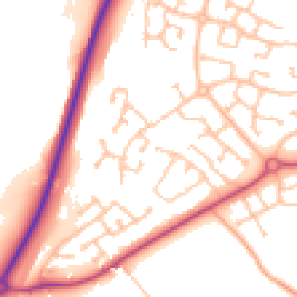 Daytime road noise heatmap for CV22 7ZP