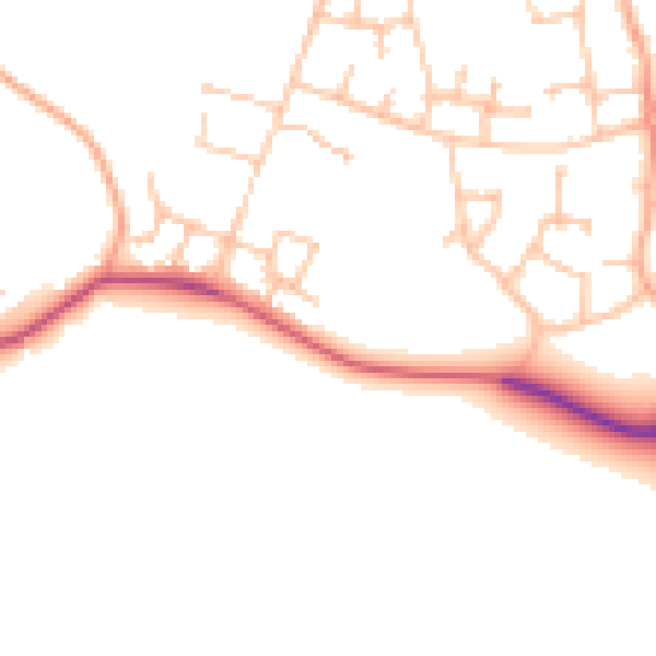 Daytime road noise heatmap for CV23 0AB