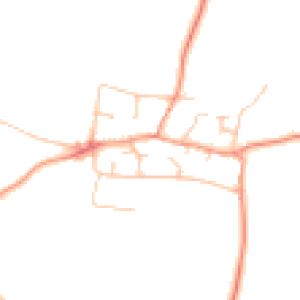 Daytime road noise heatmap for CV23 0BQ