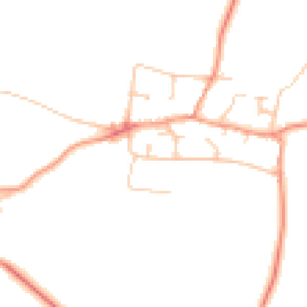 Daytime road noise heatmap for CV23 0BY