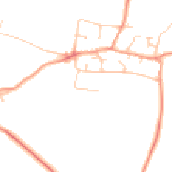 Daytime road noise heatmap for CV23 0DB