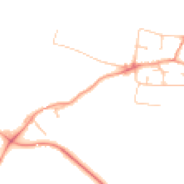 Daytime road noise heatmap for CV23 0DE