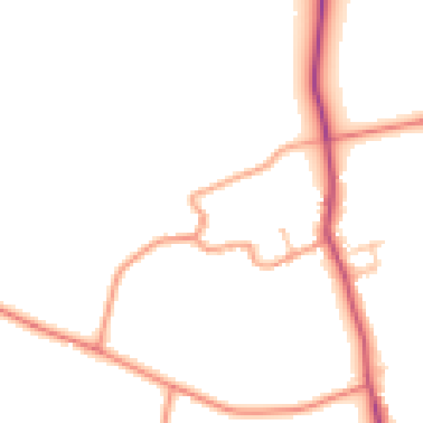 Daytime road noise heatmap for CV23 0HT