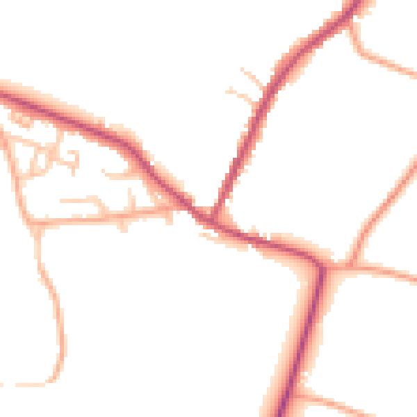 Daytime road noise heatmap for CV23 0JL