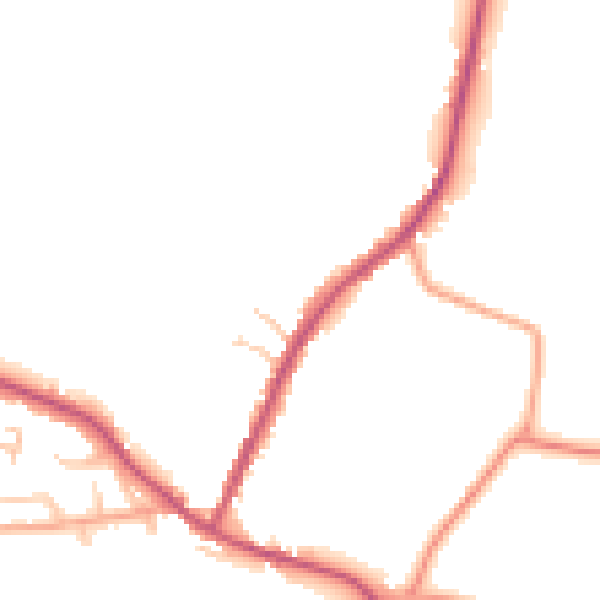 Daytime road noise heatmap for CV23 0LQ