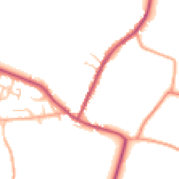 Daytime road noise heatmap for CV23 0LS