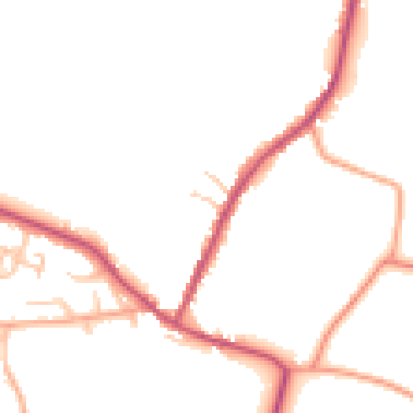 Daytime road noise heatmap for CV23 0LT