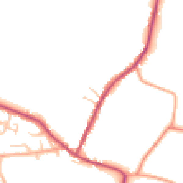Daytime road noise heatmap for CV23 0LX