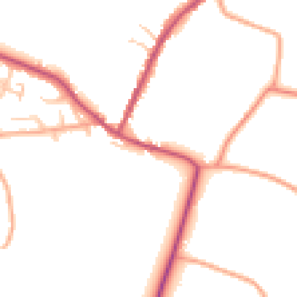 Daytime road noise heatmap for CV23 0LY