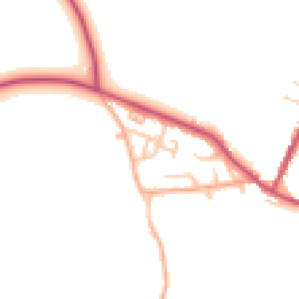Daytime road noise heatmap for CV23 0NL