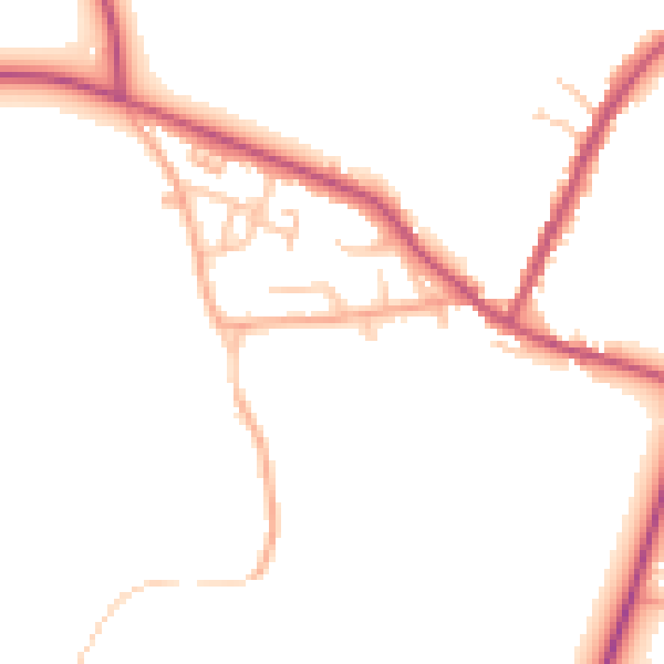 Daytime road noise heatmap for CV23 0NR