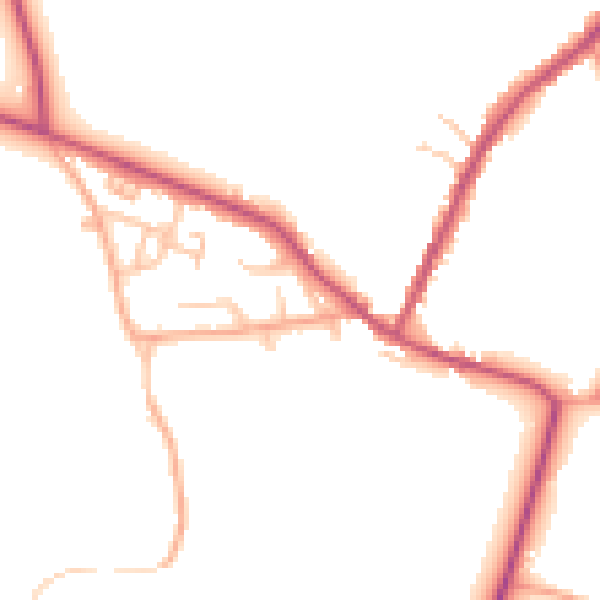 Daytime road noise heatmap for CV23 0NS