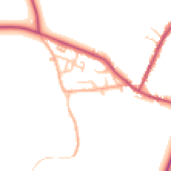 Daytime road noise heatmap for CV23 0NT
