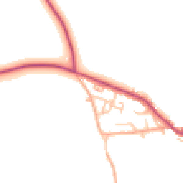 Daytime road noise heatmap for CV23 0NU