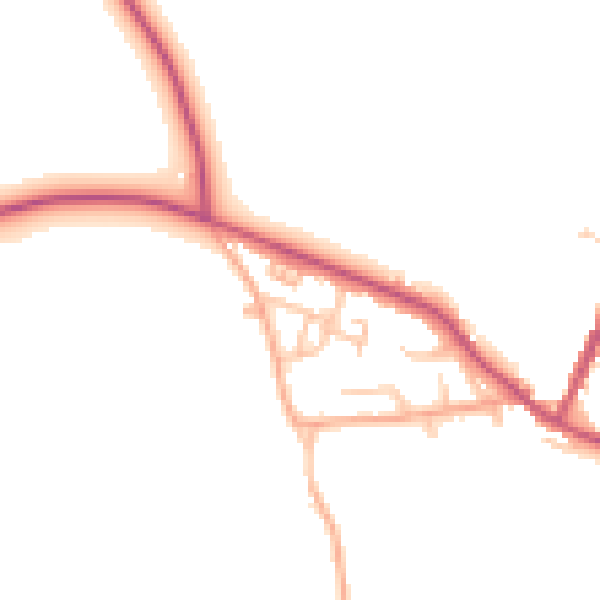 Daytime road noise heatmap for CV23 0NW