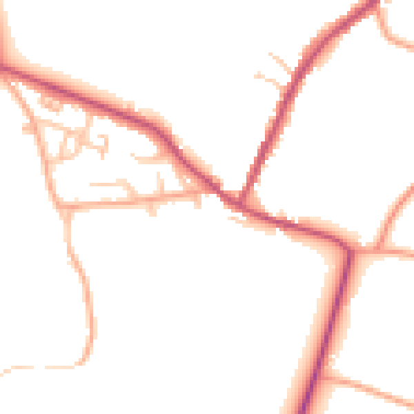 Daytime road noise heatmap for CV23 0NZ