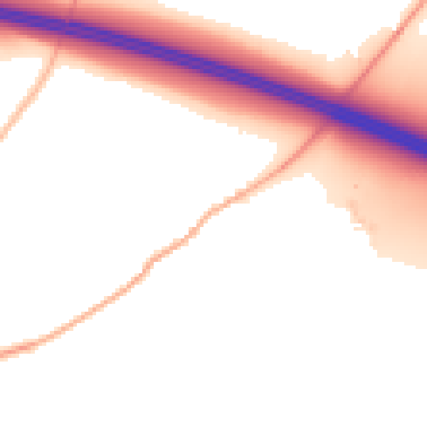 Night-time road noise heatmap for CV23 0PE