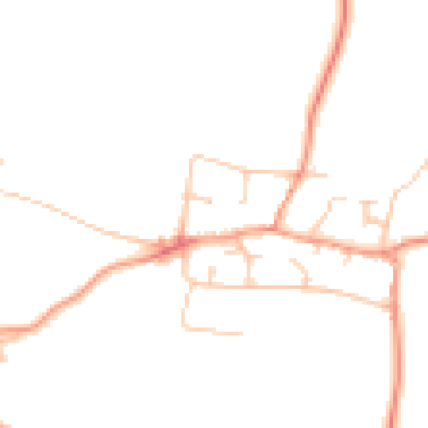 Daytime road noise heatmap for CV23 0TD