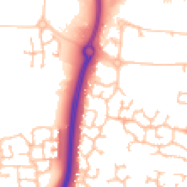 Daytime road noise heatmap for CV23 0WU