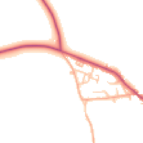 Daytime road noise heatmap for CV23 0ZB
