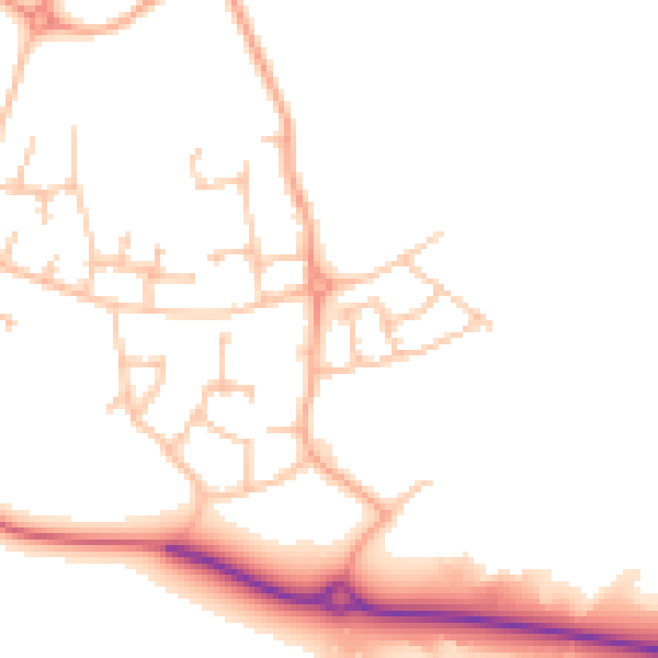 Daytime road noise heatmap for CV23 1AB