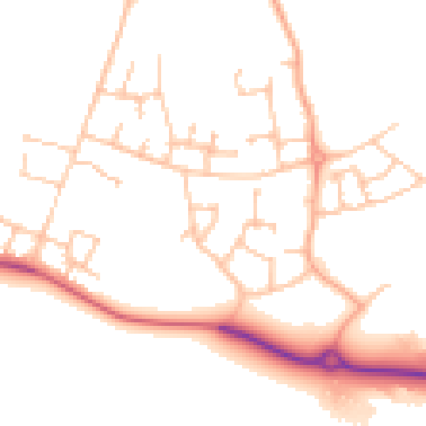 Daytime road noise heatmap for CV23 1AD