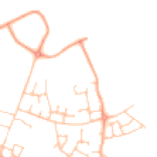 Daytime road noise heatmap for CV23 1AQ