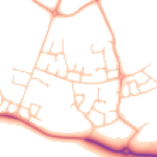 Daytime road noise heatmap for CV23 1AS