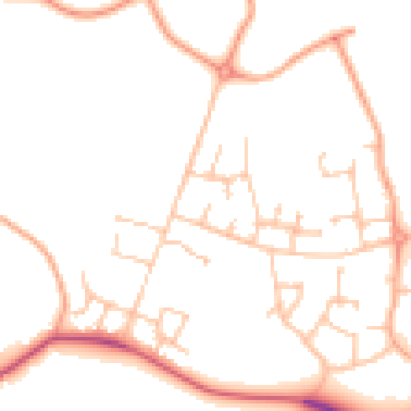 Daytime road noise heatmap for CV23 1AZ