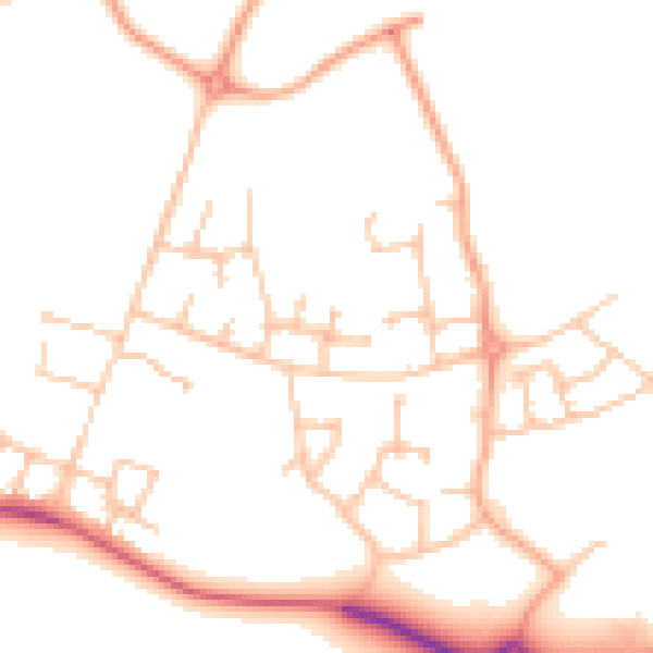 Daytime road noise heatmap for CV23 1BD
