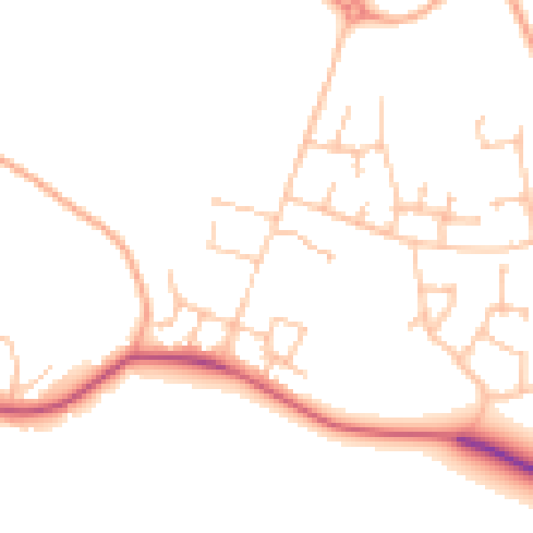Daytime road noise heatmap for CV23 1BF