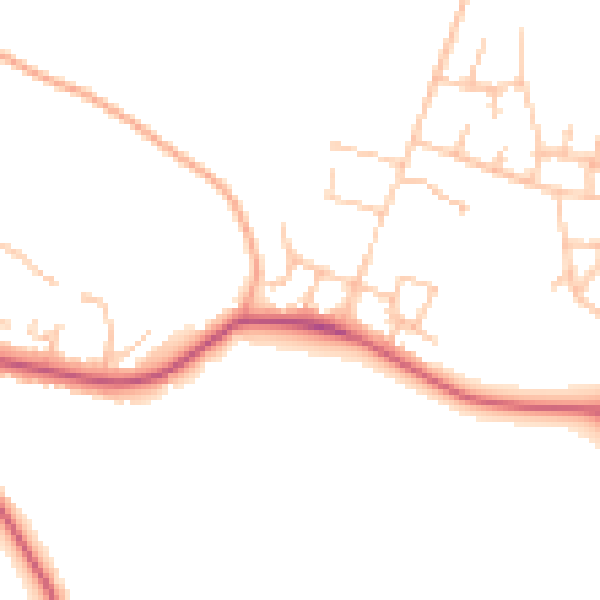 Daytime road noise heatmap for CV23 1BL