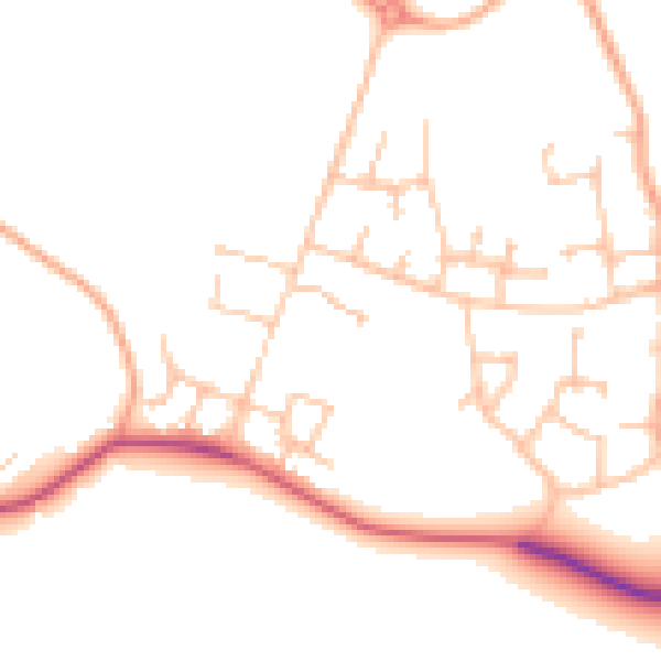 Daytime road noise heatmap for CV23 1BN