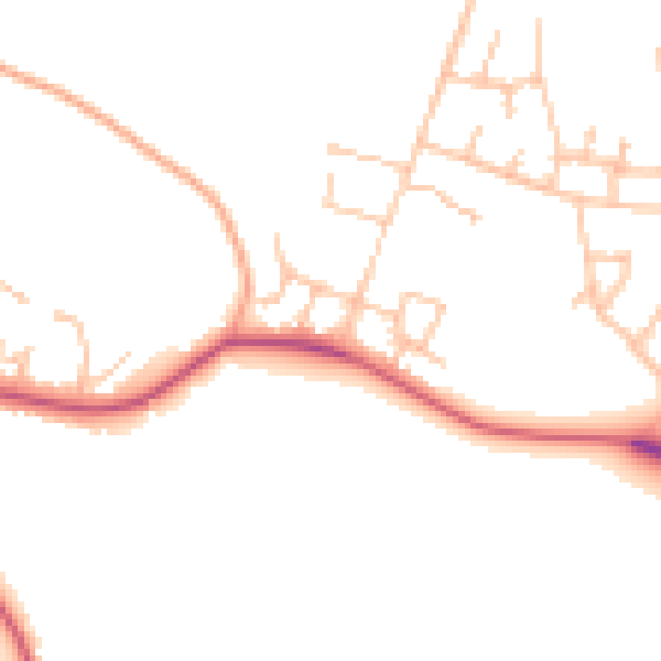 Daytime road noise heatmap for CV23 1DA